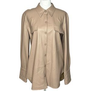 BB Dakota by Steve Madden West Intentions Faux Leather Shirt Jacket  Size M